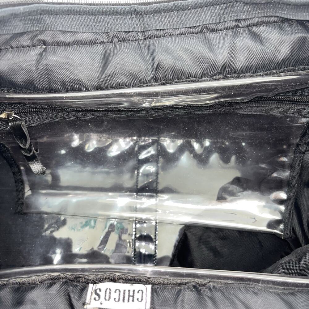 Carry On Travel weekend duffle bag By Chicos Blk W/shoulder Strap - Picture 6 of 11